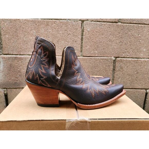 Ariat Dixon Brown Distressed Leather Ankle Cowboy Western Boots Womens Sz 7.5B - Picture 2 of 14